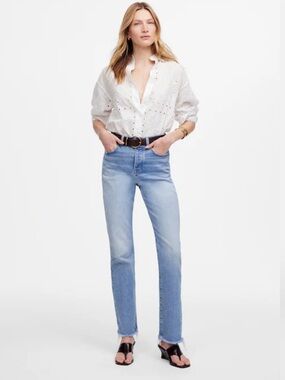 NWT Madewell The Tall 90s Straight Jean Hallstead Wash Comfort Stretch 31 Tall